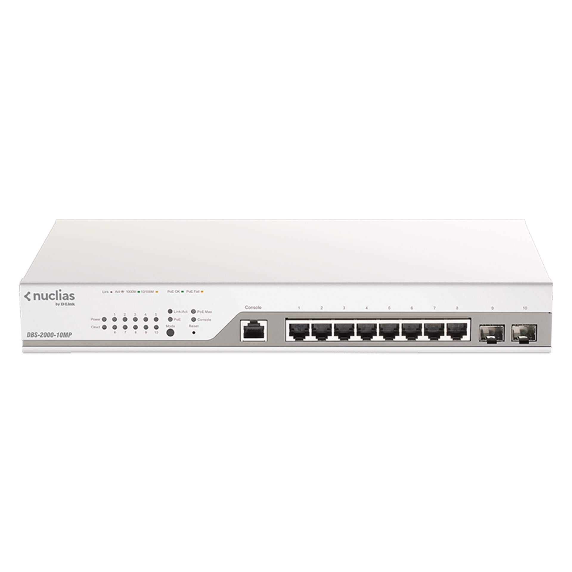   Switch ethernet   Nuclias Switch 8 Ports Giga PoE at 130W + 2 SFP DBS-2000-10MP