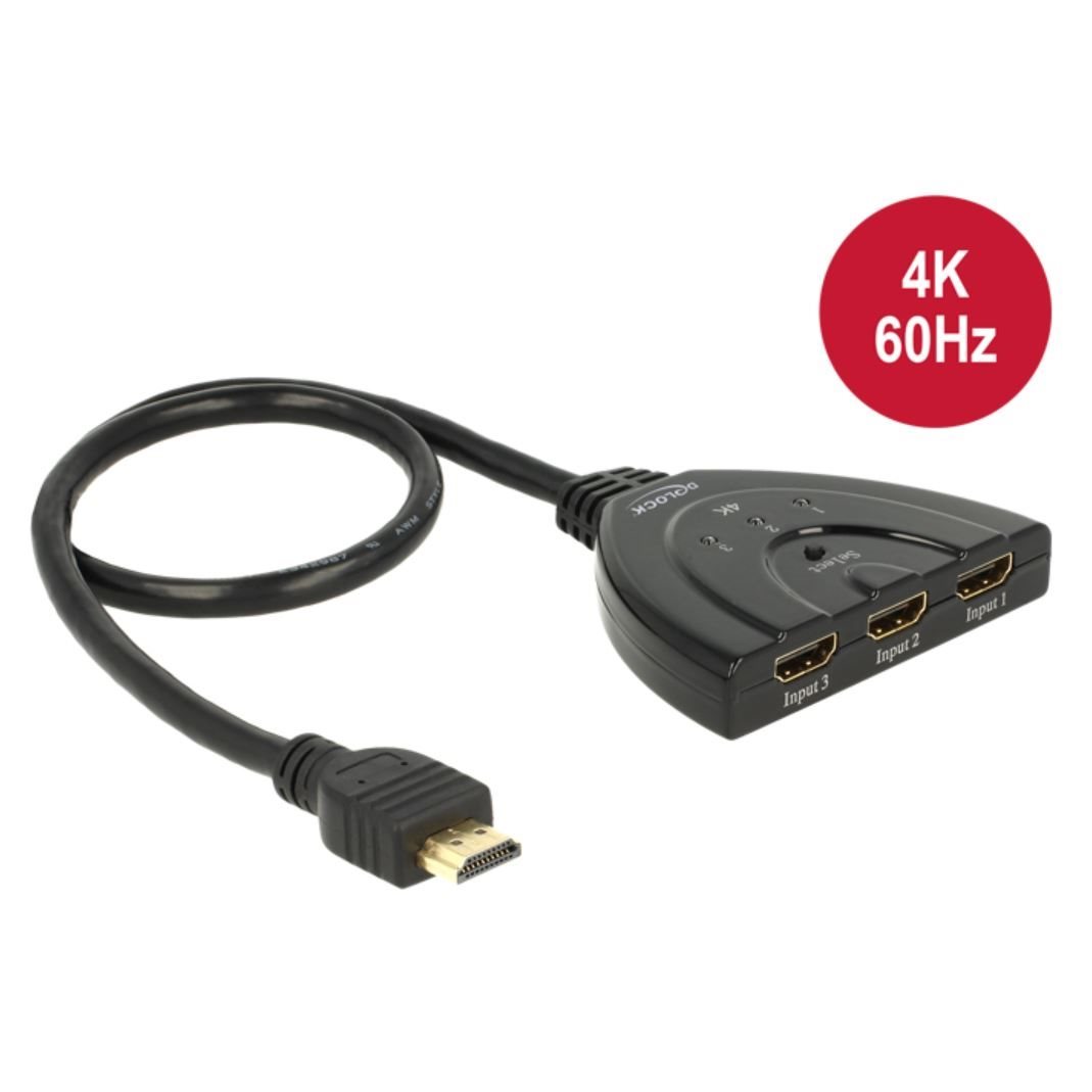   Vidéo splitter   Switch HDMI 3 In 1 Out 4K 60Hz compact 18600