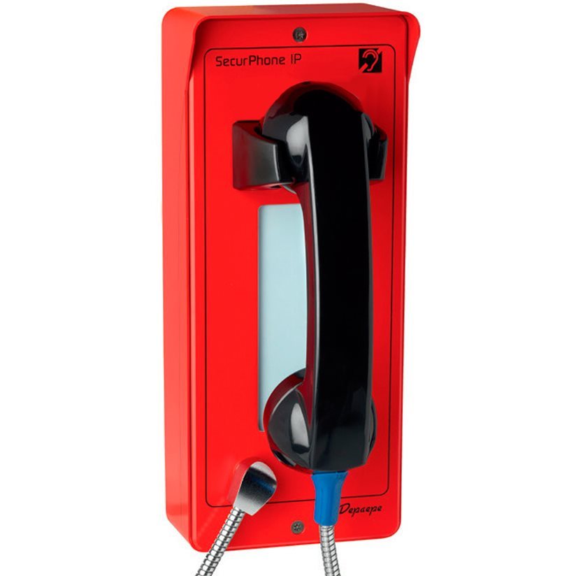   Téléphones SIP   Téléphone d'urgence extérieur sans clavier rouge PVI00R