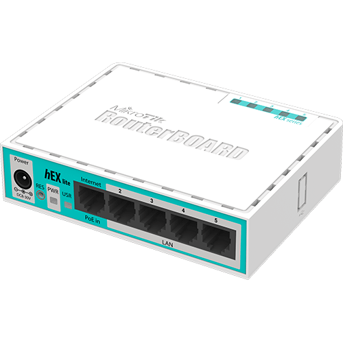 Routeur 5 ports 100Mbits hEX Lite RB750R2